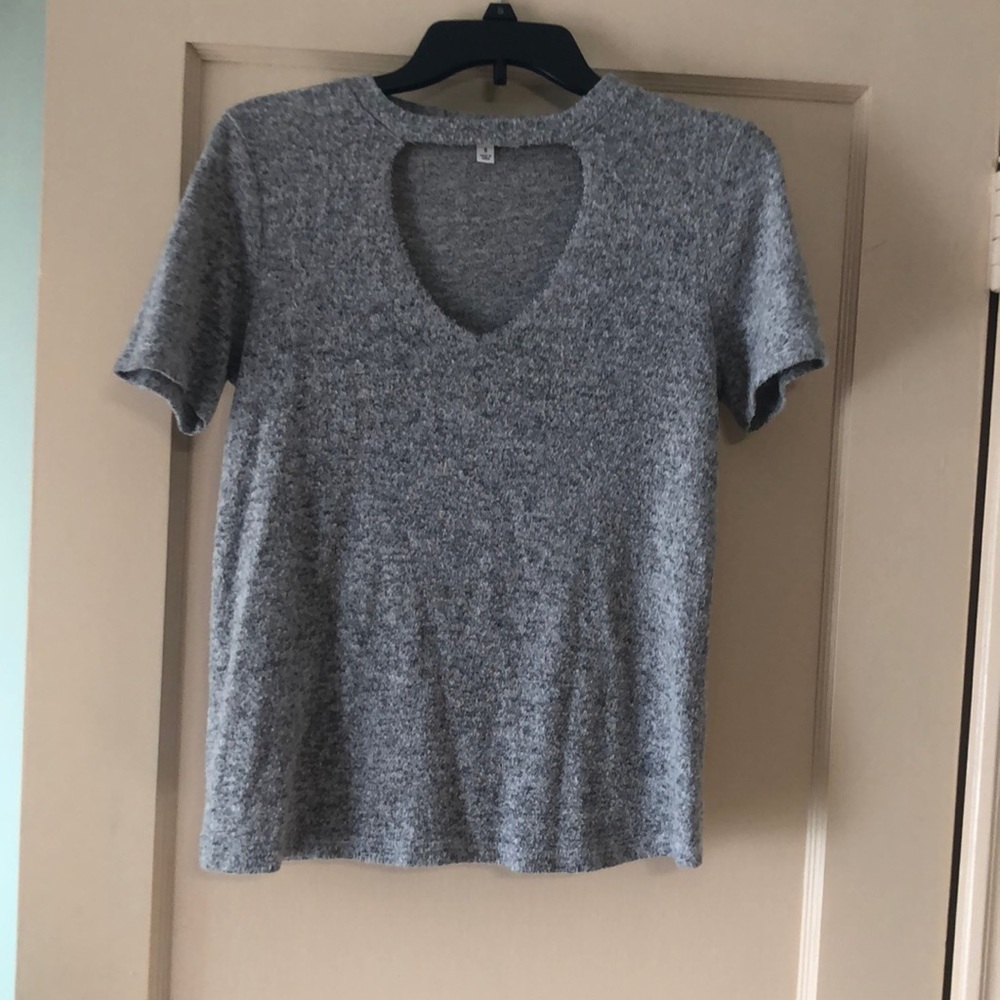Short sleeve cut out sweater top